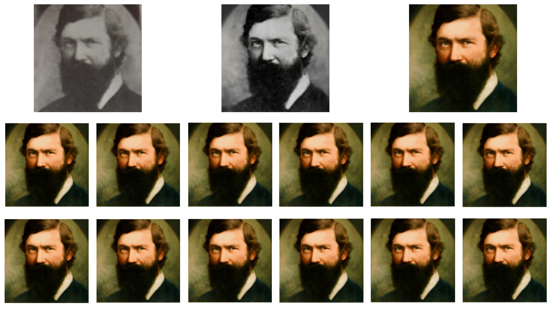 Reframe — animated expression sheet for sketch artists: still progression and motion frames