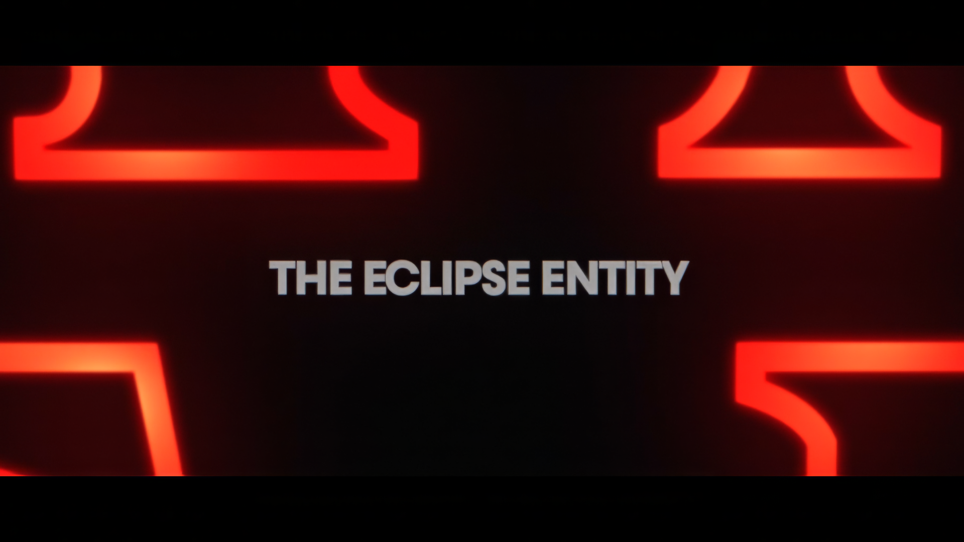 Title card: The Eclipse Entity — Stranger Things style red letterforms